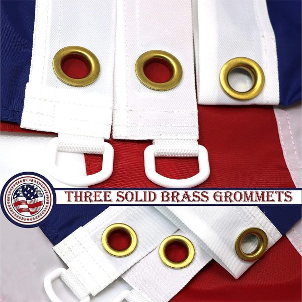 USA American Flag 5x8FT 3-Pack Embroidered Nylon By G128 - Image 2