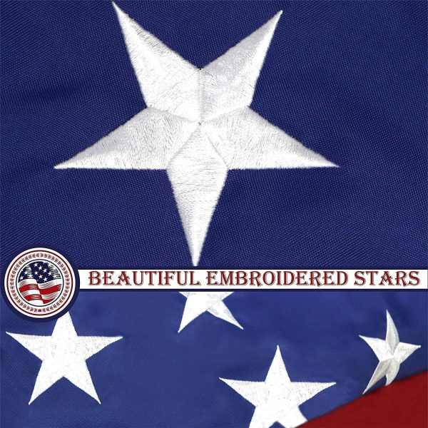 USA American Flag 5x8FT 3-Pack Embroidered Nylon By G128 - Image 5