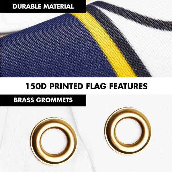 G128 Combo Pack: 6 Ft Tangle Free Spinning Flagpole (Black) & Illinois Flag 3x5 Ft Printed 150D Polyester, Brass Grommets (Flag Included) Aluminum Flag Pole - Image 4