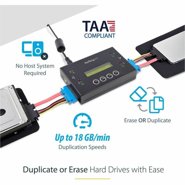 StarTech.com Hard Drive and USB Thumb Drive Duplicator/Eraser, USB Flash and SATA HDD/SSD Disk Cloner/Copier and Wiper, Toolless Sanitizer - Image 6