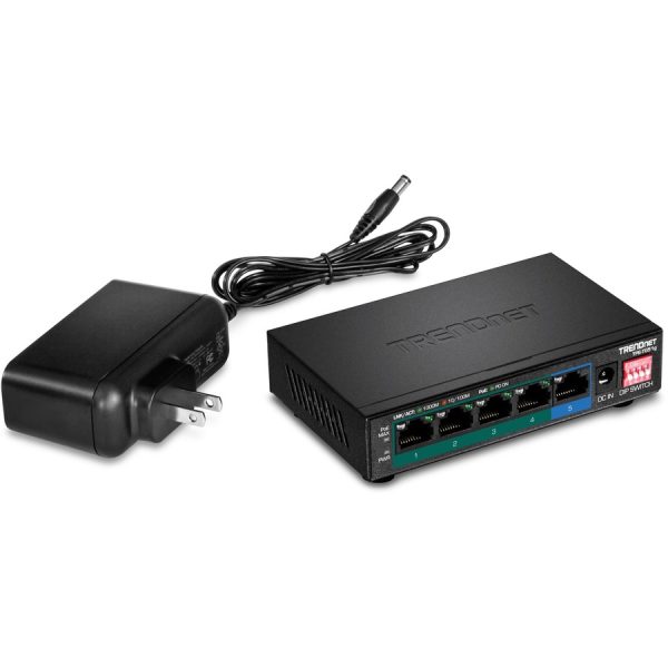 TRENDnet 5-Port Gigabit PoE+ Switch, Camera DIP Switch extends PoE+ 200m (656 ft.), 60W PoE Budget, Black, TPE-TG51g - Image 6