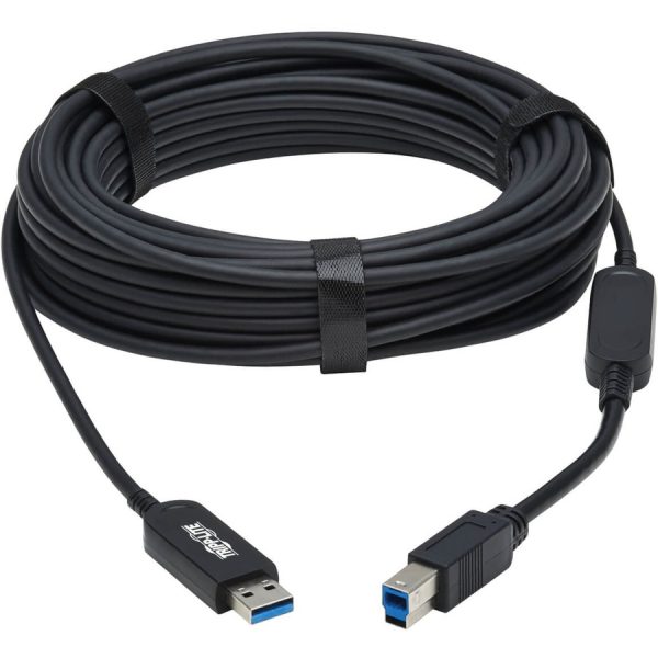 Eaton Tripp Lite Series USB 3.2 Gen 1 Plenum-Rated Fiber Active Optical Cable (AOC) - 5 Gbps, (A to B M/M), Black, 15 m - Image 2