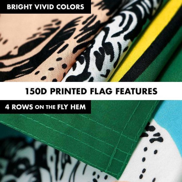 G128 Combo Pack: 6 Feet Tangle Free Spinning Flagpole (Black) Washington WS State Flag 3x5 ft Printed 150D Brass Grommets (Flag Included) Aluminum Flag Pole - Image 5