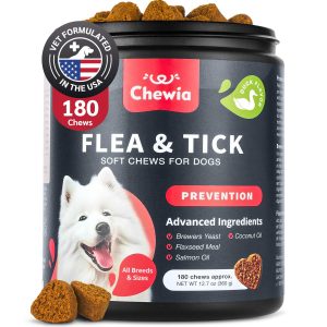 Dog Flea and Tick Treatment Chews   Flea and Tick Prevention for Dogs   Flea & Tick Chewables   Natural Dog Flea & Tick Control Soft Treats   Flea Chewables for Dogs   Immune Support Supplement