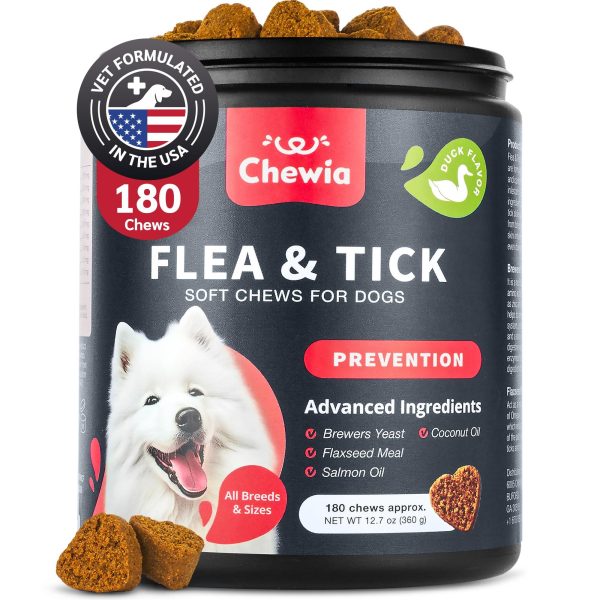 Dog Flea and Tick Treatment Chews   Flea and Tick Prevention for Dogs   Flea & Tick Chewables   Natural Dog Flea & Tick Control Soft Treats   Flea Chewables for Dogs   Immune Support Supplement
