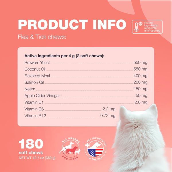 Dog Flea and Tick Treatment Chews   Flea and Tick Prevention for Dogs   Flea & Tick Chewables   Natural Dog Flea & Tick Control Soft Treats   Flea Chewables for Dogs   Immune Support Supplement - Image 7