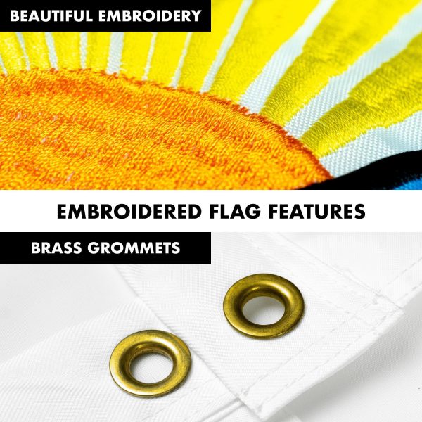 G128 - 6 Feet Tangle Free Spinning Flagpole (Black) Illinois Double Sided Brass Grommets Embroidered 3x5 ft (Flag Included) Aluminum Flag Pole - Image 4