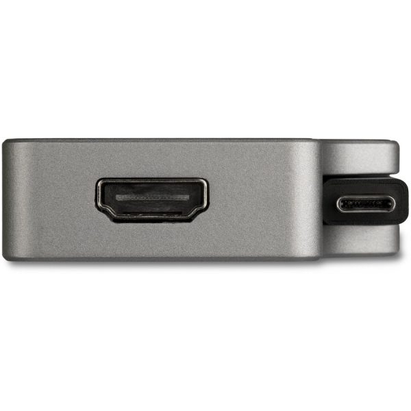 StarTech.com USB C Multiport Video Adapter 4-in-1 - 95W Power Delivery - Space Gray - Aluminum - 4K60Hz - Wrap-Around Cable - USB C Adapter (CDPVDHMDPDP) - Image 3