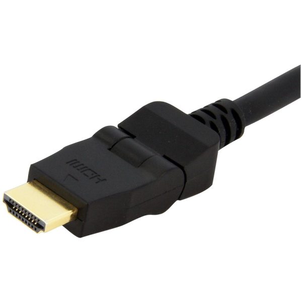 StarTech.com 6ft Swivel HDMI Cable, 4K 30Hz High Speed Rotating UHD HDMI Cord, HDMI 1.4 Pivot Cable with 180° Swivel Connector M/M - Image 2