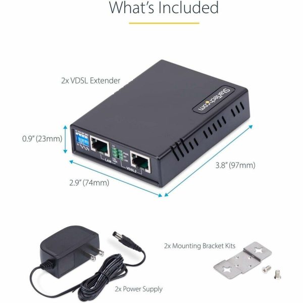 StarTech.com VDSL2 Ethernet Extender Kit over Single Pair Wire, Up to 0.6mi (1km) LAN Repeater over RJ11/CAT5e/CAT6, Replaces 110VDSLEXT - Image 6