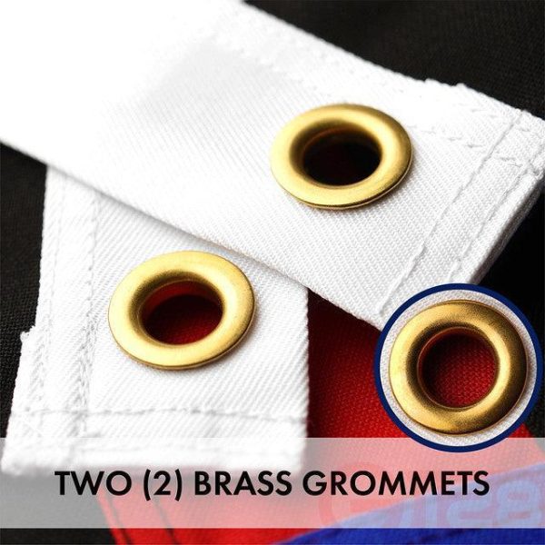G128 Thin Blue Line Police & Thin Red Line 2x3 FT 3-Pack Firefighter Heavy Duty 220GSM Tough Spun Polyester Embroidered US American Flag Brass Grommets Honoring Law Enforcement Officers First Responder - Image 2