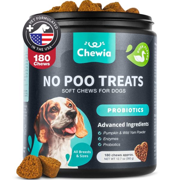 Digestive Gut & Immune Health Soft Dog Chews   No Poo Treats for Dogs   Enzymes Pumpkin & Yam Powder
