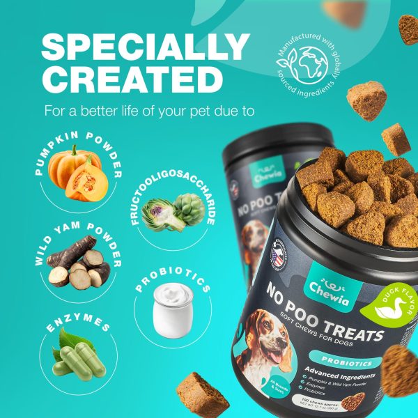 Digestive Gut & Immune Health Soft Dog Chews   No Poo Treats for Dogs   Enzymes Pumpkin & Yam Powder - Image 2