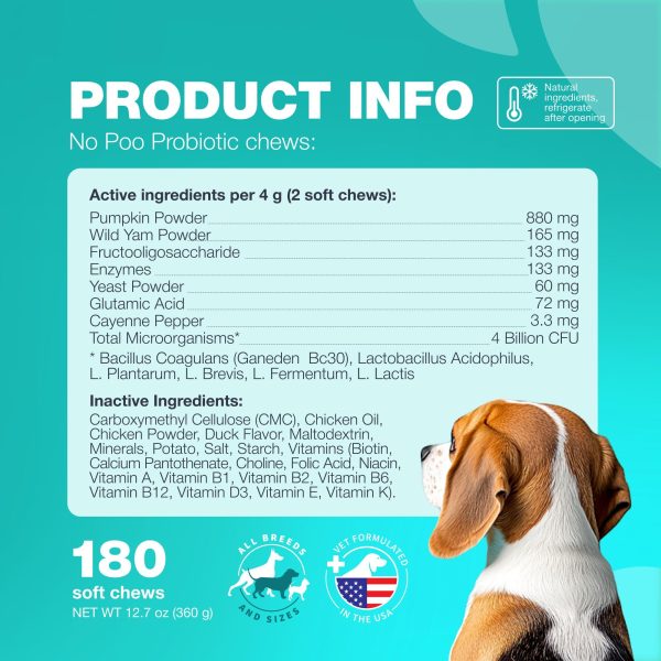 Digestive Gut & Immune Health Soft Dog Chews   No Poo Treats for Dogs   Enzymes Pumpkin & Yam Powder - Image 3