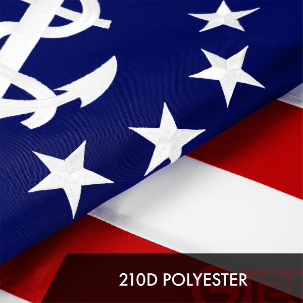 G128 3 Pack: American USA Yacht Ensign Flag | 1x1.5 Ft | ToughWeave Series Embroidered 300D Polyester | Nautical Flag, Embroidered Stars, Sewn Stripes, Indoor/Outdoor, Brass Grommets - Image 4