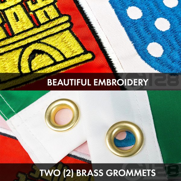 G128 Combo Pack: USA American Flag 3x5 Ft Embroidered Stars & Portugal (Portuguese) Flag 3x5 Ft Double-sided Embroidered 210D - Image 7