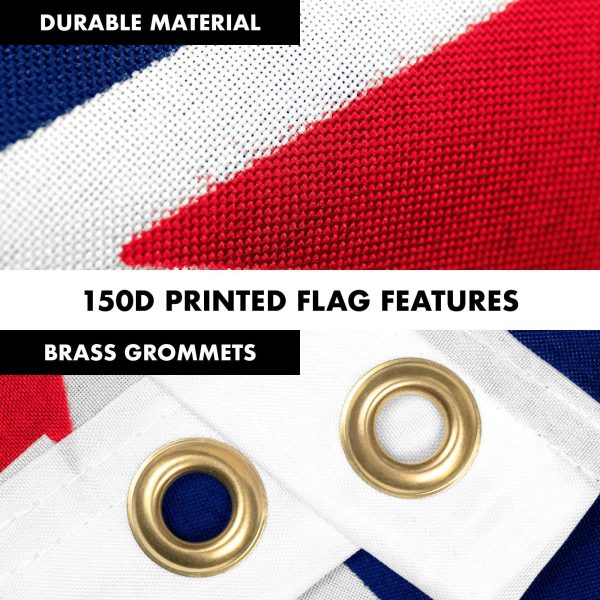 G128 Combo Pack: 6 Feet Tangle Free Spinning Flagpole (White) New Zealand New Zealander Flag 3x5 ft Printed 150D Brass Grommets (Flag Included) Aluminum Flag Pole - Image 4