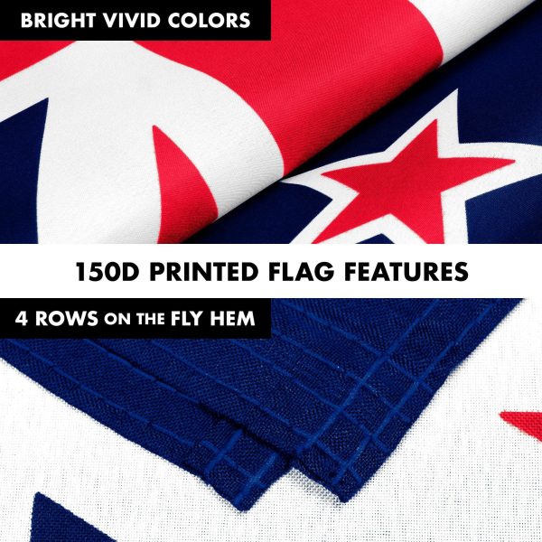 G128 Combo Pack: 6 Feet Tangle Free Spinning Flagpole (White) New Zealand New Zealander Flag 3x5 ft Printed 150D Brass Grommets (Flag Included) Aluminum Flag Pole - Image 5