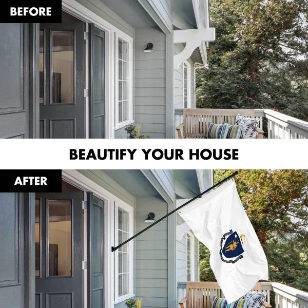 G128 Combo Pack: 6 Ft Tangle Free Spinning Flagpole (Black) & Massachusetts Flag 3x5 Ft Printed 150D Polyester, Brass Grommets (Flag Included) Aluminum Flag Pole - Image 3
