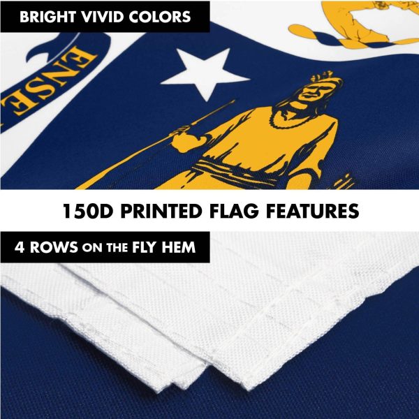 G128 Combo Pack: 6 Ft Tangle Free Spinning Flagpole (Black) & Massachusetts Flag 3x5 Ft Printed 150D Polyester, Brass Grommets (Flag Included) Aluminum Flag Pole - Image 5