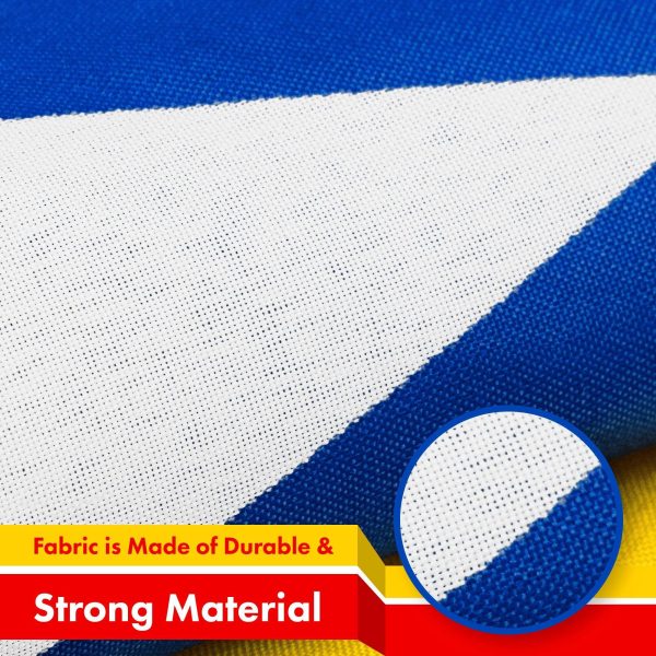 G128 5 Pack: Blue Estelada (Catalan) Flag | 3x5 feet | Printed 150D Indoor/Outdoor, Vibrant Colors, Brass Grommets, Quality Polyester, Much Thicker More Durable Than 100D 75D Polyester - Image 4