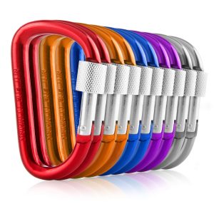 Revel Kid Carabiner Clip   Set of 10 Locking Multicolor D Shape 3 inch Clips