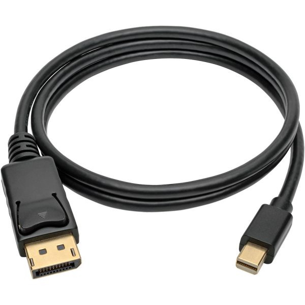 Eaton Tripp Lite Series Mini DisplayPort to DisplayPort Adapter Cable, 4K 60Hz (M/M), DP Latching Connector, Black, 3 ft. (0.9 m) - Image 2