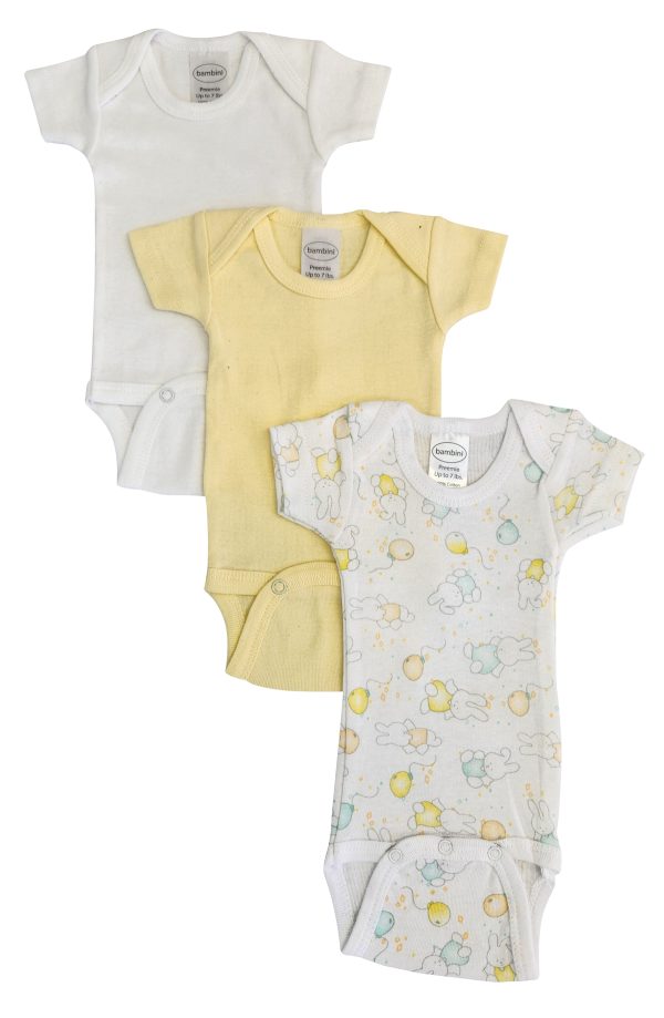 Baby Boy, Baby Girl, Unisex Short Sleeve Onezies Variety (pack Of 3) Nc_0239