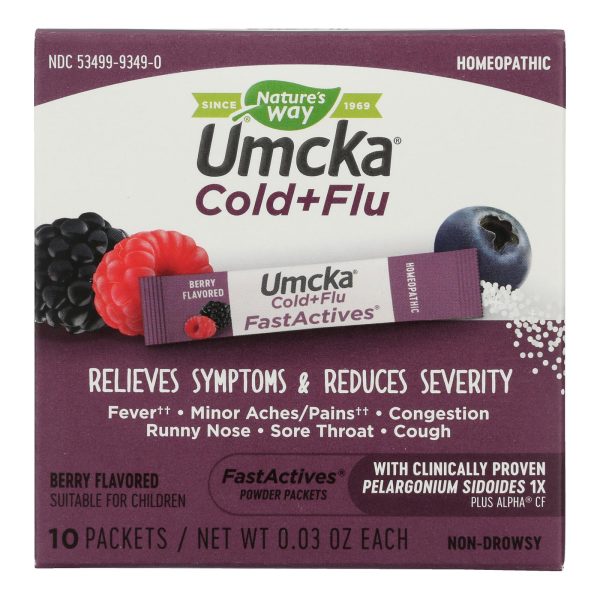 Nature's Way - Umcka FastActives Cold Plus Flu Relief Berry - 10 Packets