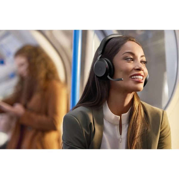 Jabra Evolve2 75 Wireless On-ear Stereo Headset - USB-A - For MS Teams - With Charging Stand - Black - Binaural - Ear-cup - 3000 cm - Bluetooth - 20 Hz to 20 kHz - MEMS Technology Microphone - Noise Cancelling - Image 8
