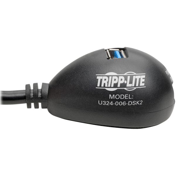 Eaton Tripp Lite Series 2-Port USB 3.0 SuperSpeed Desktop Extension Cable A (M/2xF), 6 ft. (1.83 m) - Image 3
