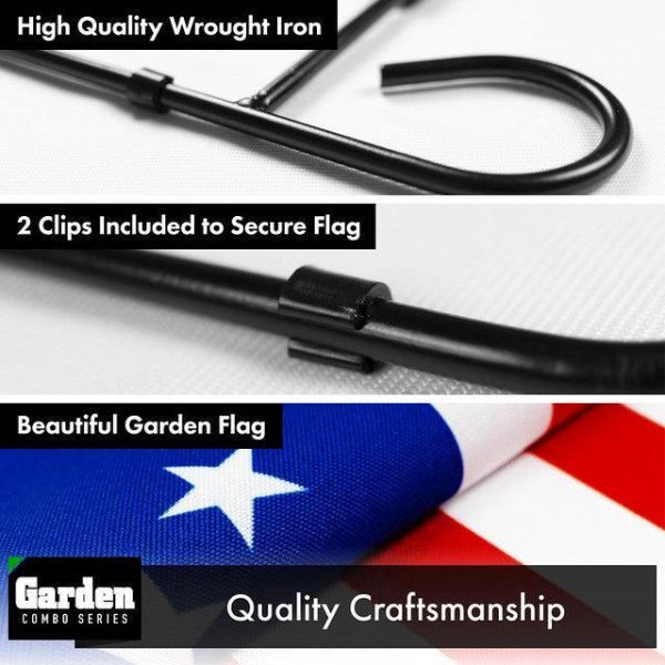 G128 Combo Pack: Garden Flag Stand Black 36x16 Inch & Garden Flag Betsy Ross Flag 12x18 Inch - Image 3