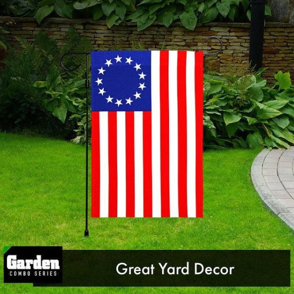 G128 Combo Pack: Garden Flag Stand Black 36x16 Inch & Garden Flag Betsy Ross Flag 12x18 Inch - Image 9