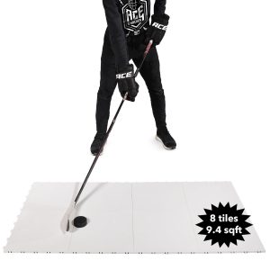 Dryland Flooring Tiles for Hockey Training   8 Pack Hockey Tiles (9.4 sqft) for Shooting Passing Stickhandling   Not Skateable Synthetic Ice Tiles for Hockey Practice