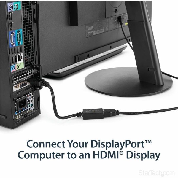 StarTech.com DisplayPort to HDMI Adapter, 1080p DP to HDMI Video Converter, DP to HDMI Monitor/TV Dongle, Passive, Latching DP Connector - Image 2
