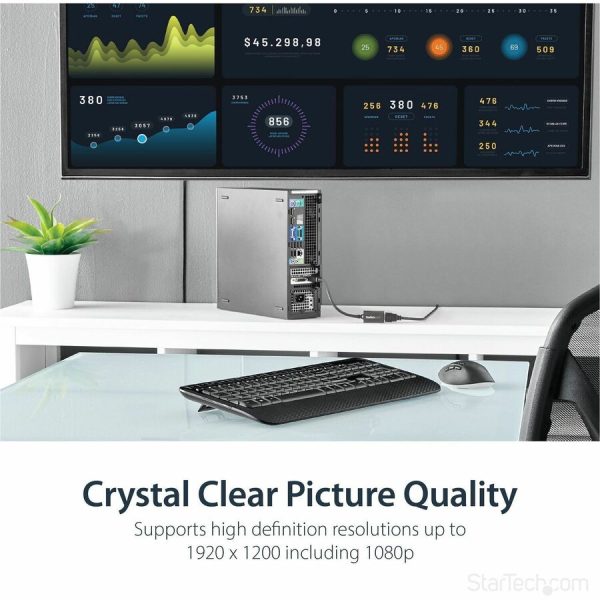 StarTech.com DisplayPort to HDMI Adapter, 1080p DP to HDMI Video Converter, DP to HDMI Monitor/TV Dongle, Passive, Latching DP Connector - Image 4