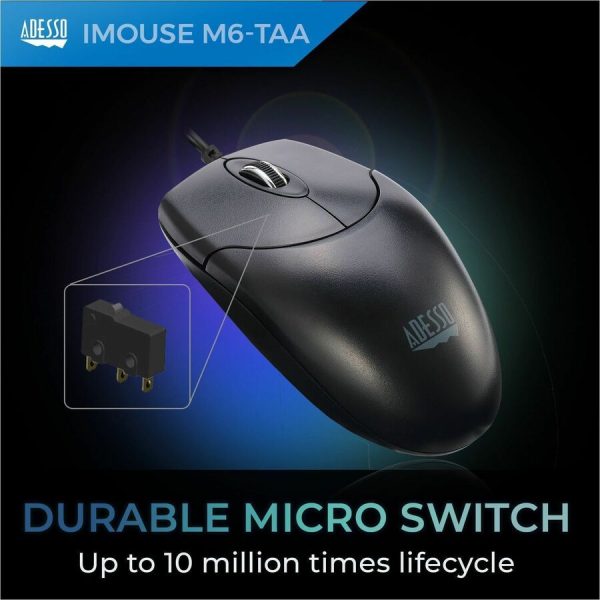 Adesso iMouse M6-TAA - Optical Scroll Mouse (TAA Compliant) - Image 2