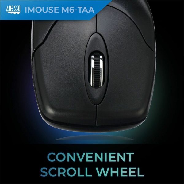 Adesso iMouse M6-TAA - Optical Scroll Mouse (TAA Compliant) - Image 4