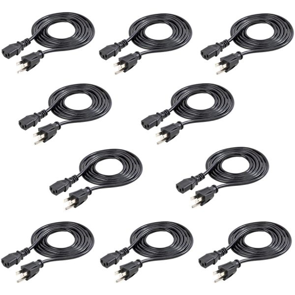 StarTech.com 6 ft Standard Computer Power Cord - NEMA5-15P to C13 - Power cable - 10 Pack - Image 2