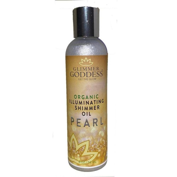 Organic Illuminating Shimmer Body & Face Oils Pearl Radiant Glow & Hydration 4 oz.