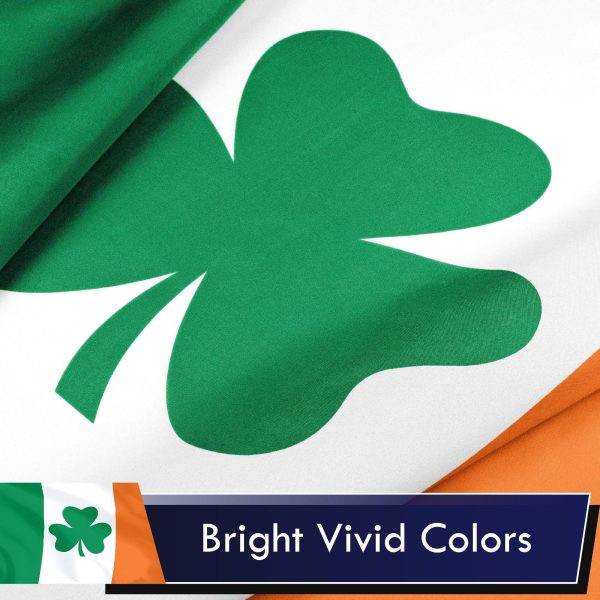 Irish Shamrock Flag 75D Printed Polyester 3x5 Ft - Image 3