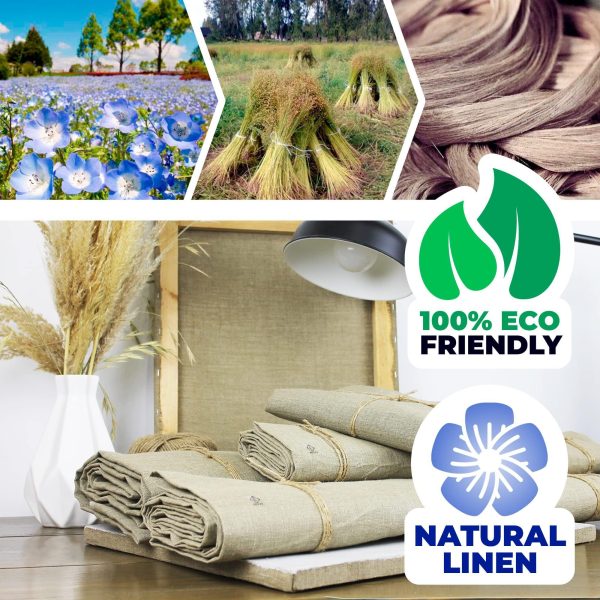 Art Linen Canvas 69  Wide x 2 Yard Long   Plain Natural Linen Fabric   Unprimed Linen Canvas for Painting   Heavy Duty (28.2 oz) Raw Canvas for Art - Image 4