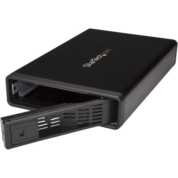 StarTech.com eSATA Enclosure - Hard Drive Enclosure for 3.5in SATA HDD - USB 3.0 / eSATA - Trayless - External HDD Enclosure - Metal - Image 2