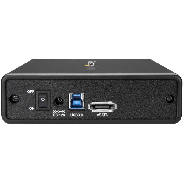 StarTech.com eSATA Enclosure - Hard Drive Enclosure for 3.5in SATA HDD - USB 3.0 / eSATA - Trayless - External HDD Enclosure - Metal - Image 3