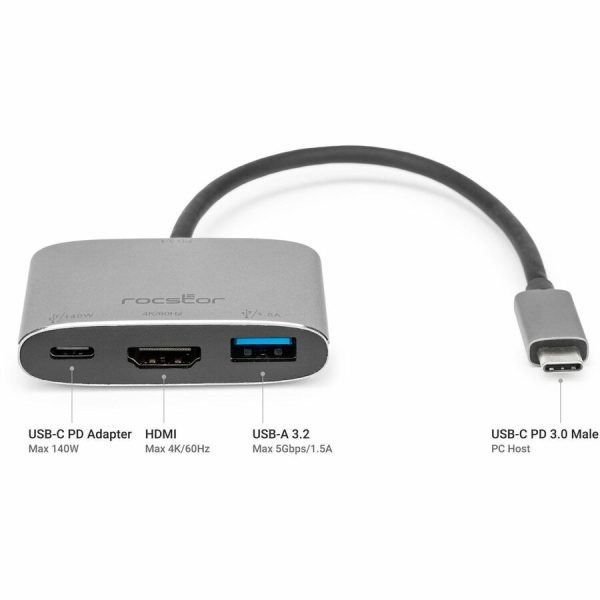 Rocstor Type-C to HDMI/USB-A/Type-C Data or PD3.1 Charging - Image 7