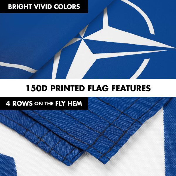 G128 Combo Pack: 6 Ft Tangle Free Aluminum Spinning Flagpole (Silver) & North Atlantic Treaty Org NATO Flag 3x5 Ft, LiteWeave Pro Series Printed 150D Polyester | Pole with Flag Included - Image 5