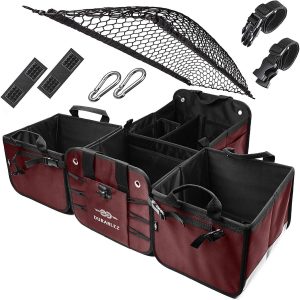 4 Compartment Separable Collapsible Car Trunk Storage Organizer for SUV Minivan Truck Sedan   XXL Cherrysh