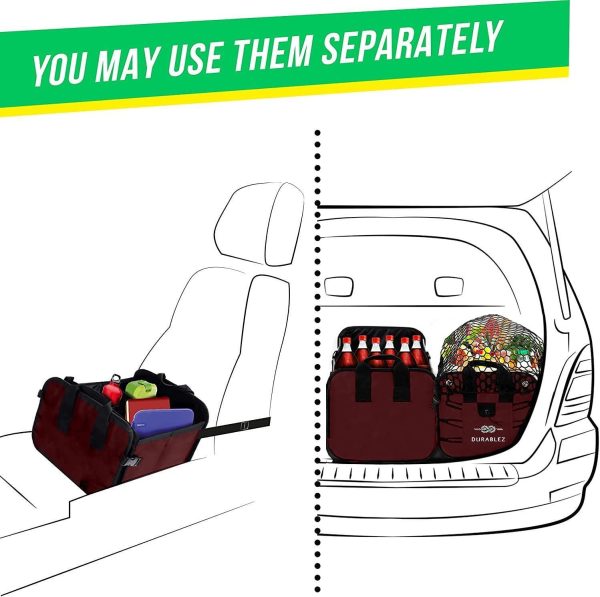 4 Compartment Separable Collapsible Car Trunk Storage Organizer for SUV Minivan Truck Sedan   XXL Cherrysh - Image 3