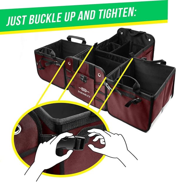 4 Compartment Separable Collapsible Car Trunk Storage Organizer for SUV Minivan Truck Sedan   XXL Cherrysh - Image 4