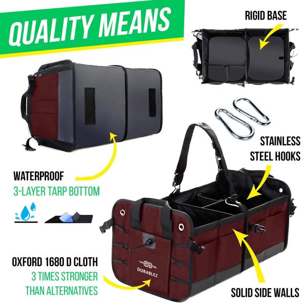 4 Compartment Separable Collapsible Car Trunk Storage Organizer for SUV Minivan Truck Sedan   XXL Cherrysh - Image 5